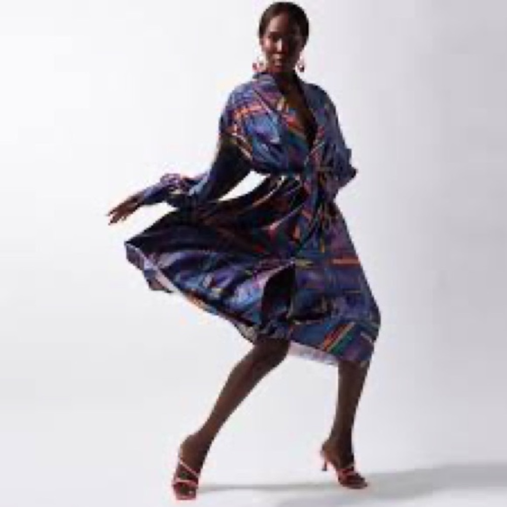 Multicolor Abstract Patterned Women's Dress - Picture 10 of 10